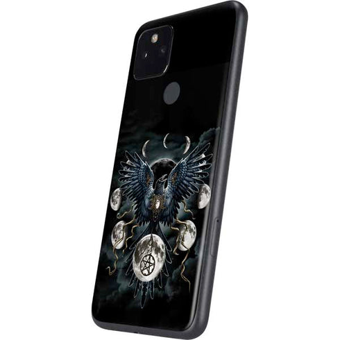 Crow and Moon Phases by Sarah Richter Google Pixel 4a 5G Skin